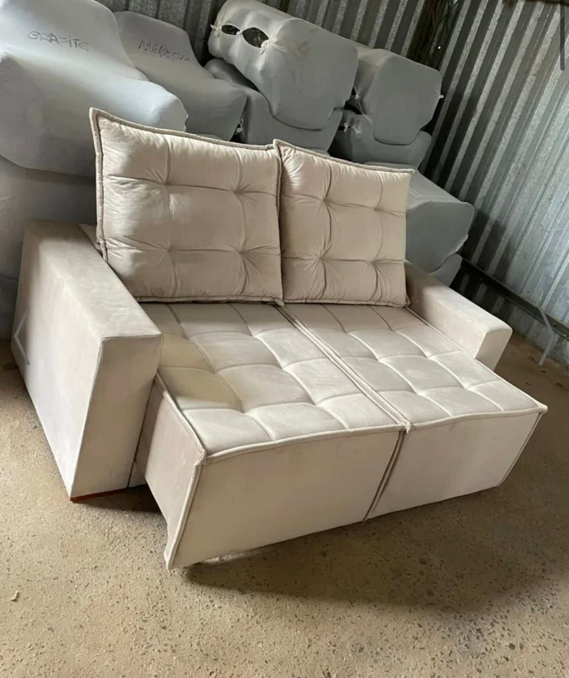 Sofá Macaé 3 Lugares Retrátil e Reclinável Tecido Suede 190cm - Móveis furniture