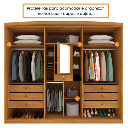 Guarda Roupa Madrid Casal 6 Portas e 6 Gavetas TCIL