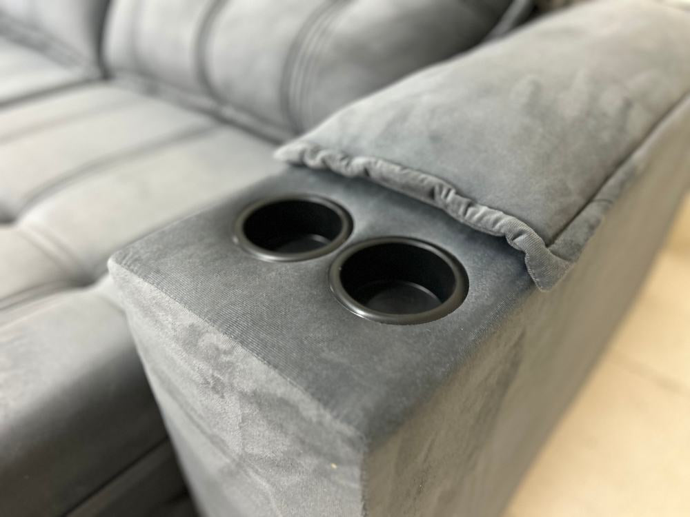 Sofá Retrátil Reclinável Iguaçu 2.10m – Cinza Veludão - Móveis furniture