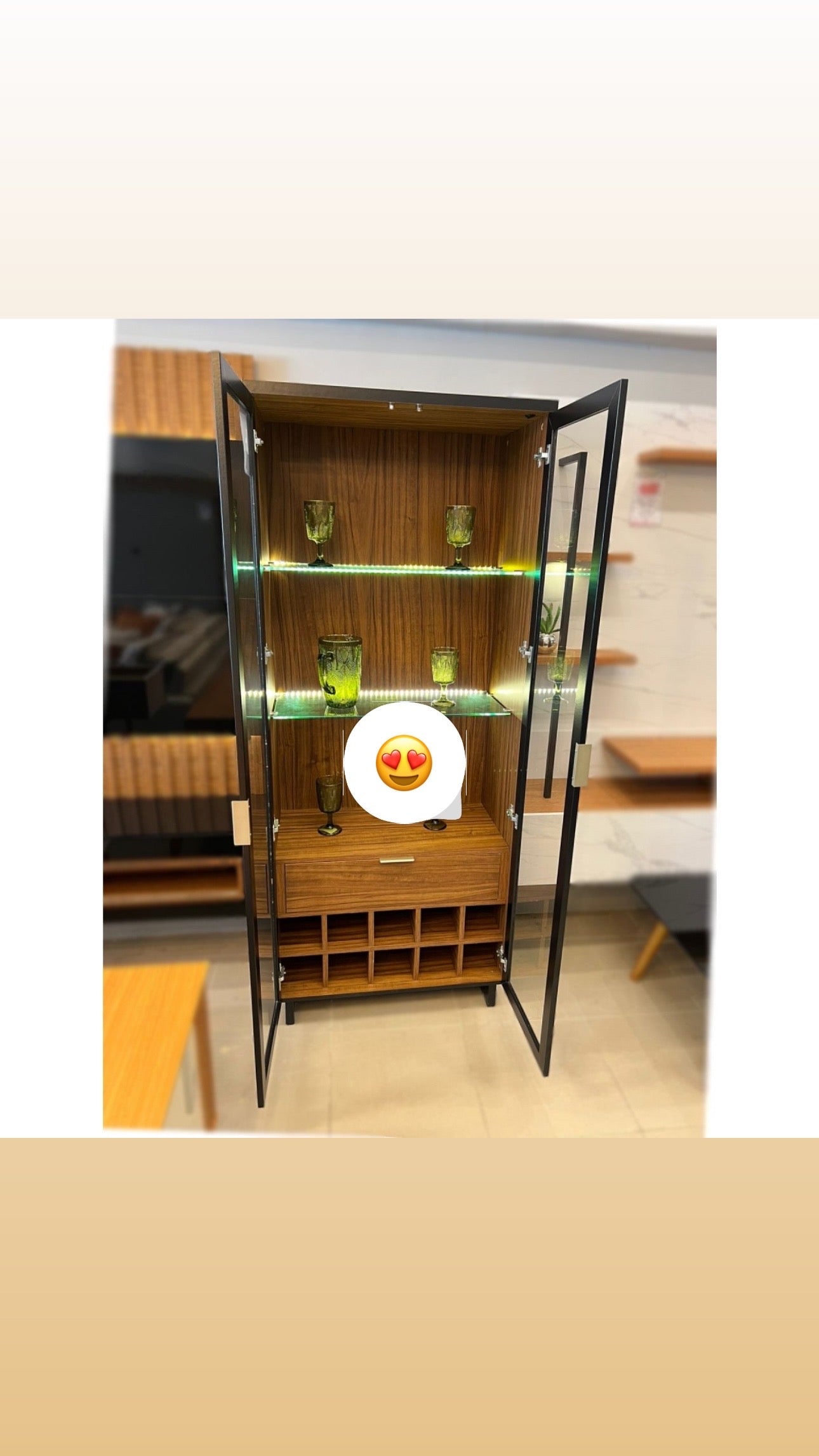 COLIBRI - CRISTALEIRA GUANABARA PRETO/NOCE