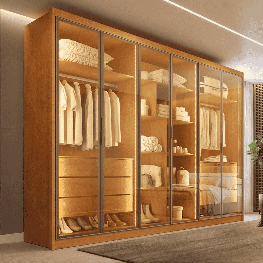 Guarda Roupa 6 Portas Madri (6 Portas Reflecta) 2,795 m Peroba – MÓVEIS EUROPA
