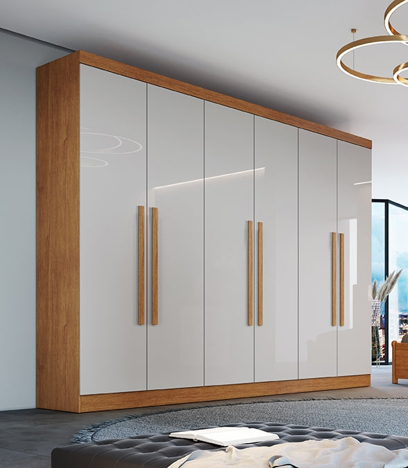 Guarda-Roupa Gênova 2,70 m Nature/Off White - Móveis furniture