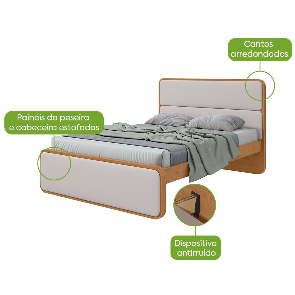 Cama Casal Loop Amêndoa Clean – LOPAS