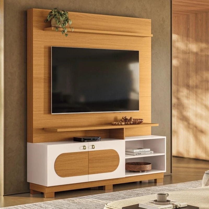 Home Theater Axis Larg. 1.60m Cinamomo/Off para TV's 60 Polegadas - HB Móveis