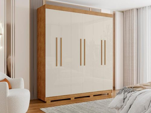 Guarda-Roupa Porto Bello Plus 6 portas – Cedro/Areia