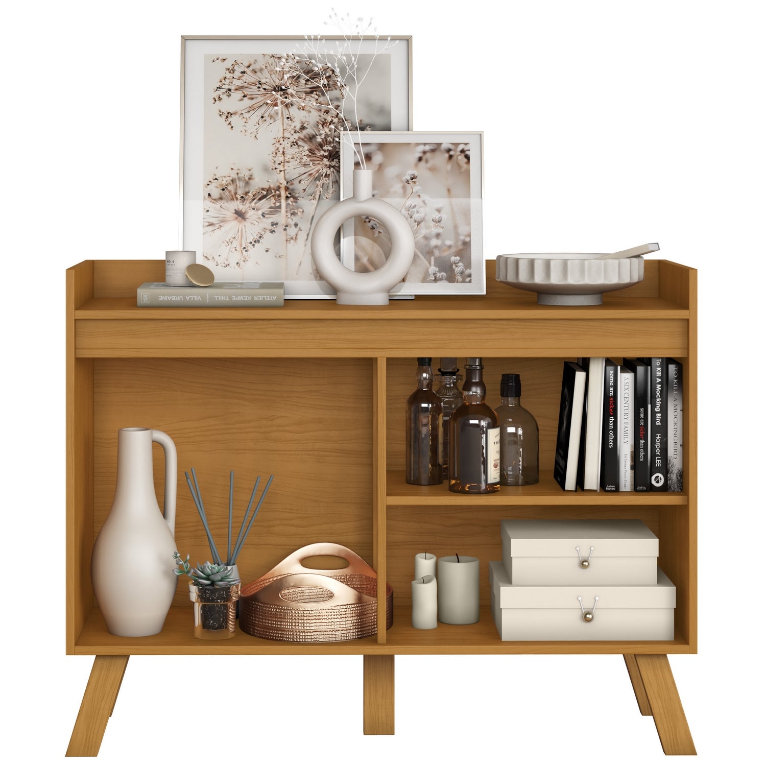 Aparador/Buffet 4 Portas Lis Cinamomo/Branco – ARAMÓVEIS