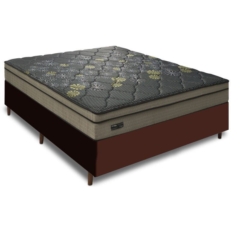 Colchão Casal D26 Vigo + Base Box Simples Corino – UMAFLEX + BIOSTAR - Móveis furniture