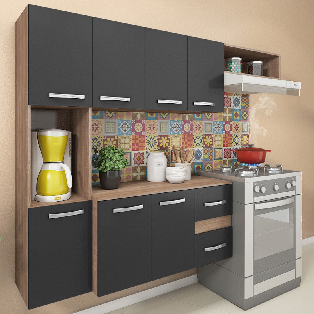 Cozinha Suspensa Mali/Lima CM06 Teka/Grafite – FELLICCI