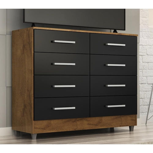 Comoda Raissa Dupla 8G Castanho.Onix - Móveis furniture