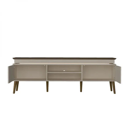 Rack para TV até 75 Polegadas com LED 2 Portas Fecho Toque Lumina Pinho/Off White - Móveis furniture