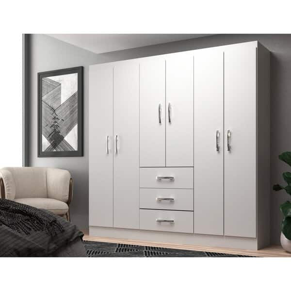 GUARDA ROUPA SEVILHA 6P 3G – EVIDÊNCIA MÓVEIS BRANCO