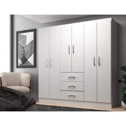 GUARDA ROUPA SEVILHA 6P 3G – EVIDÊNCIA MÓVEIS BRANCO