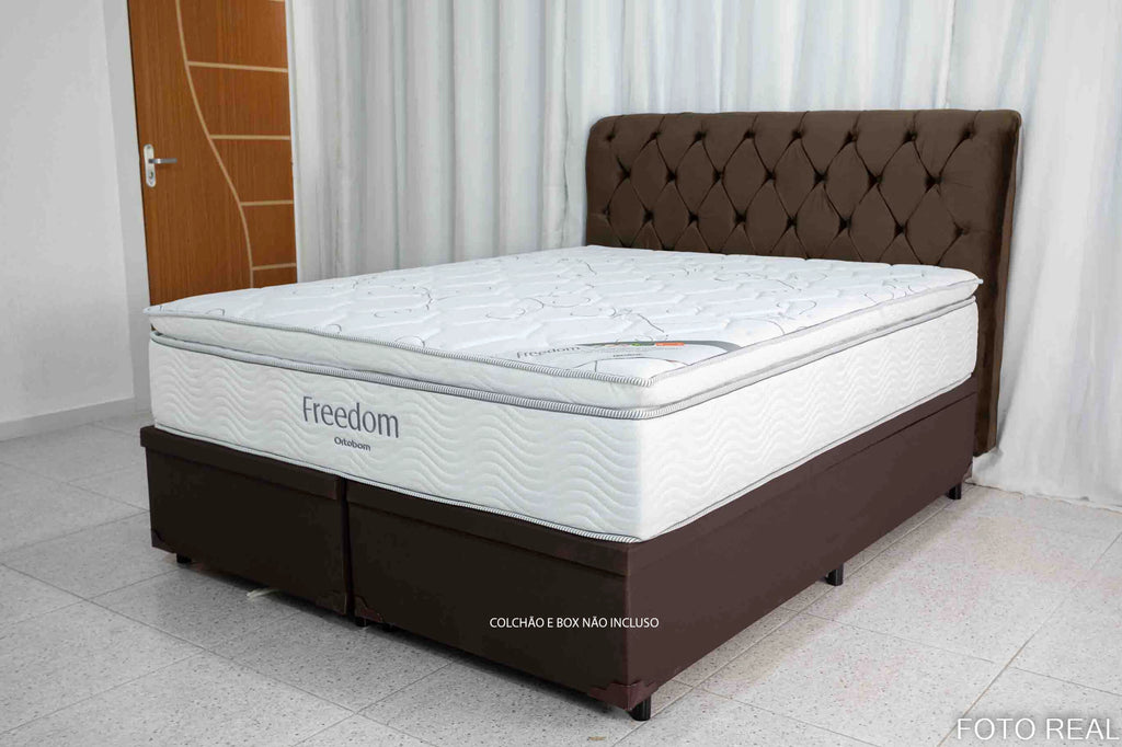 Cabeceira Queen Lavínia Veludo Marrom Larg. 1.60m - Móveis furniture