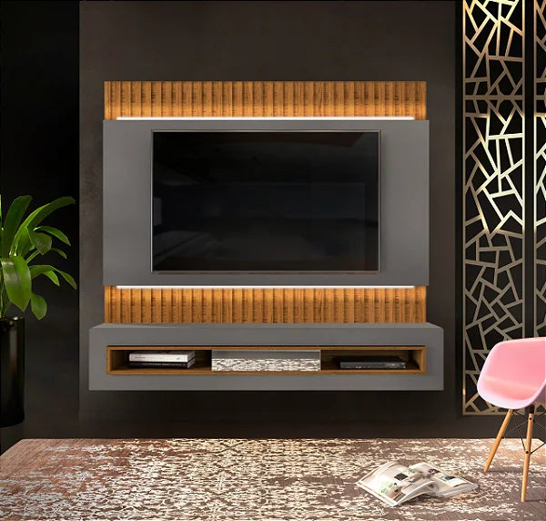 Painel para TV até 65" com LED e Espelho Belutti DJ Móveis - Móveis furniture