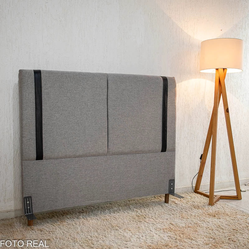 Cabeceira Casal Dubai Linho Cinza Larg. 1.40m