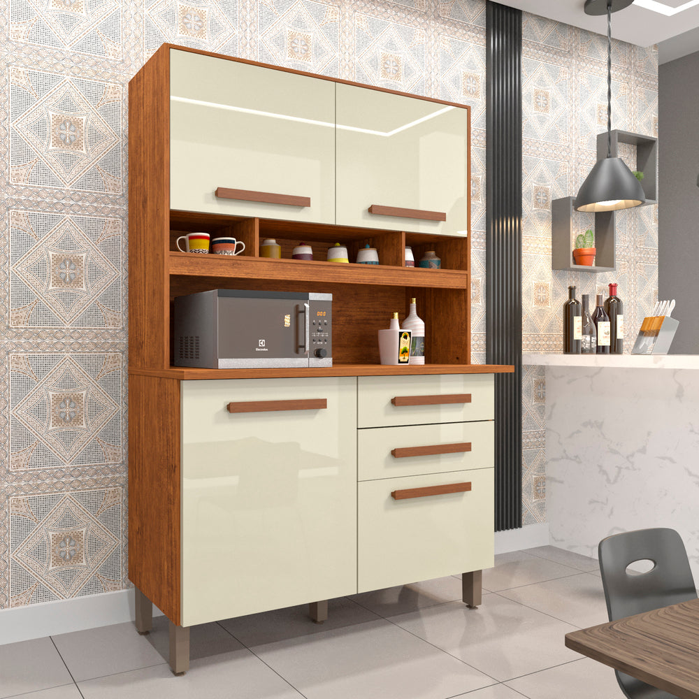 Kit Cozinha Sofia 1,15 m Cinamono/Off White – IMOP