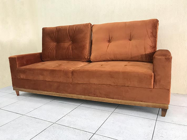 Sofá 3 Lugares Living 2,15 m Terracota 509 Milena - Móveis furniture