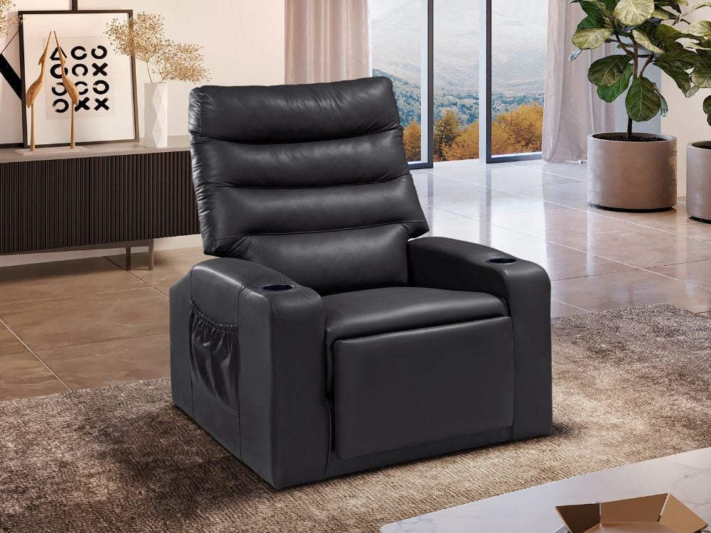 Poltrona do Papai Siena Reclinável – Preto Courino - Móveis furniture