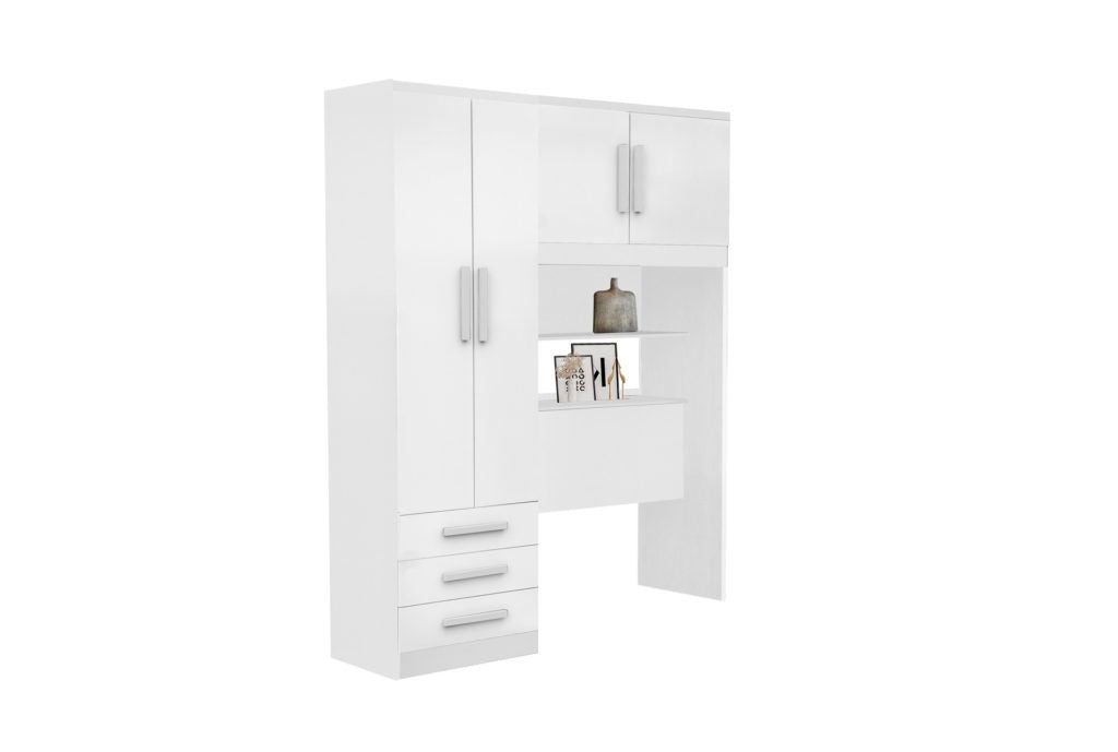 Guarda Roupa Solteiro México 1,56 m Branco – RUD RACK - Móveis furniture