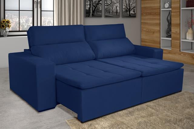 Sofa Retratil Reclinavel Portugal 2xMod 1m Azul - Móveis furniture