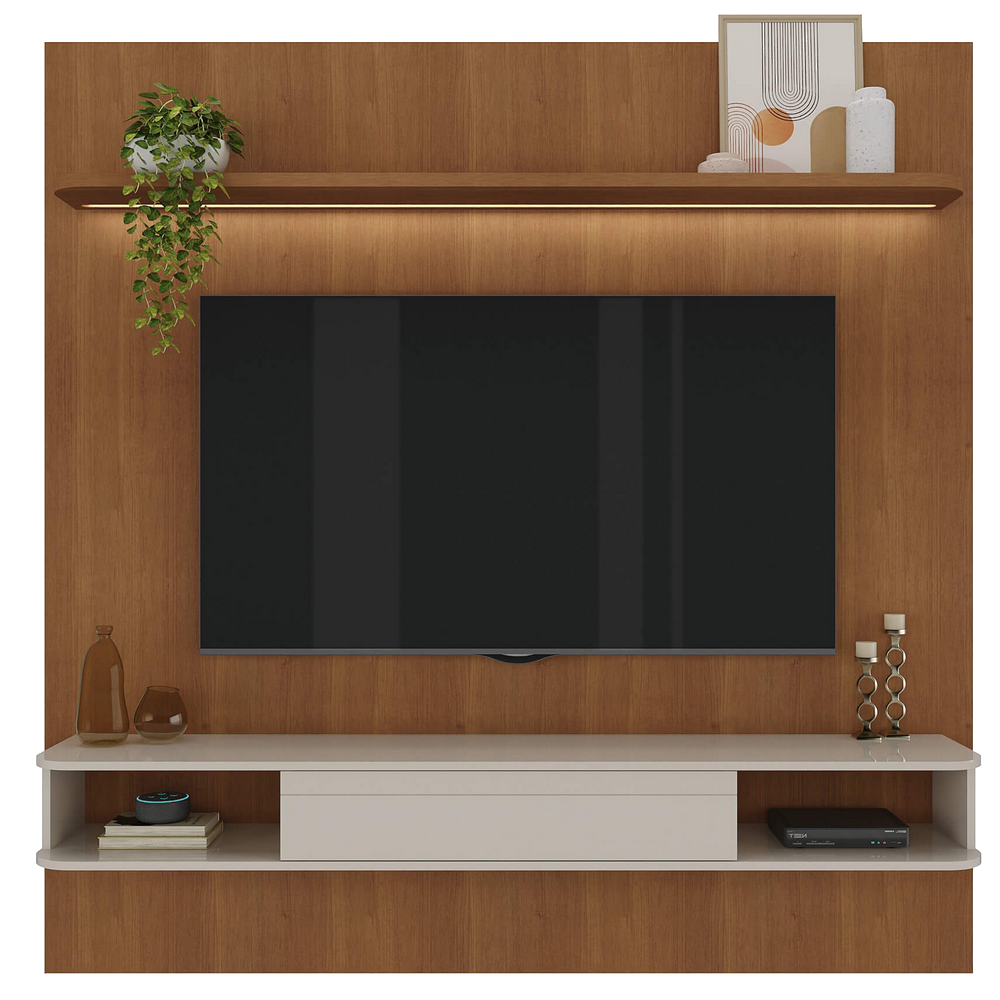 Painel até 75″ Belluno Cinamono/Off White – ARTELY - Móveis furniture