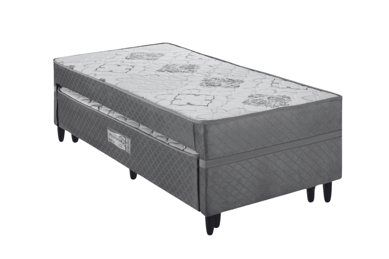 Cama Box Solteiro com Auxiliar Prestige D28 Molas Ensacadas – ECOTEC –