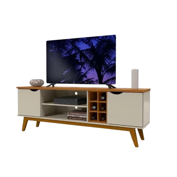 Rack até 50″ Prism 1.8 Off White/Cinamono – PATRIMAR