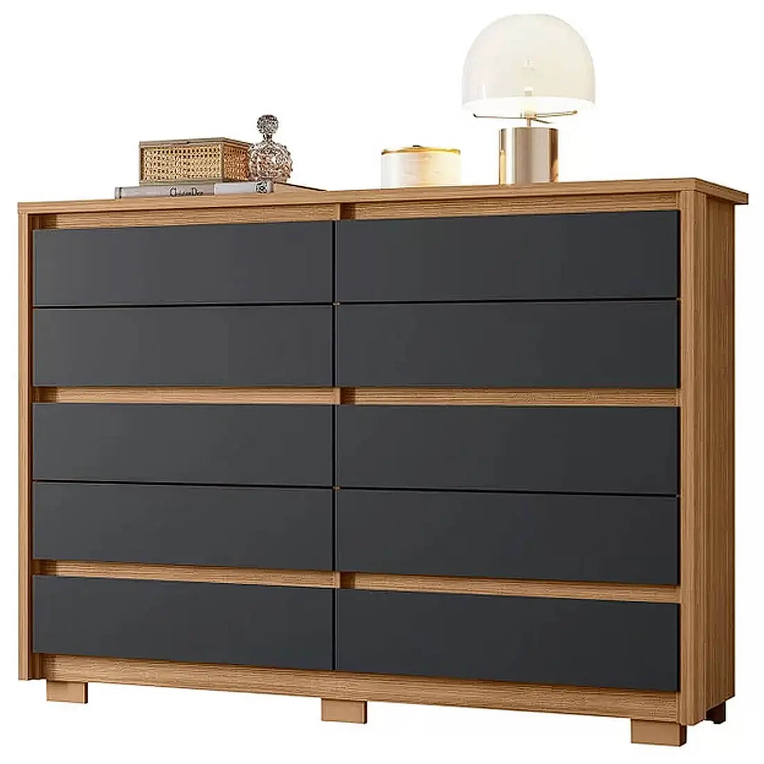 Cômoda Duetto 10 Gavetas Albatroz nature titanium