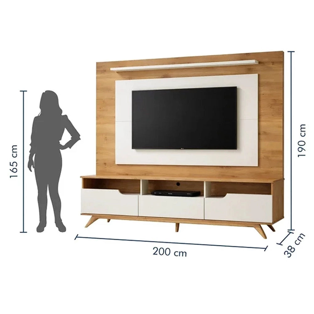 Rack com Painel Diplomata Sem Led para Tv Até 60 Polegadas 3 Portas Valdemoveis