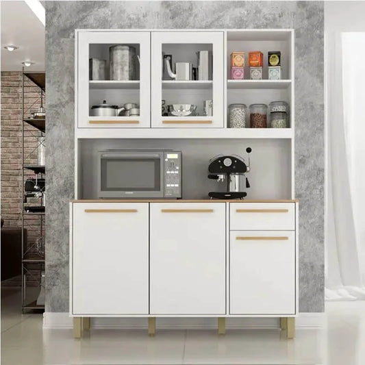 Armário Cozinha Rubi Branco 5 Portas 1 Gaveta Larg. 1.20 m - Valdemoveis
