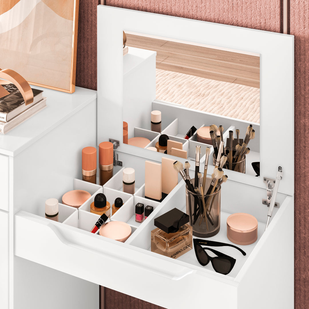 Penteadeira/Escrivaninha Trend Branco Fosco – MÓVEIS ALBATROZ - Móveis furniture