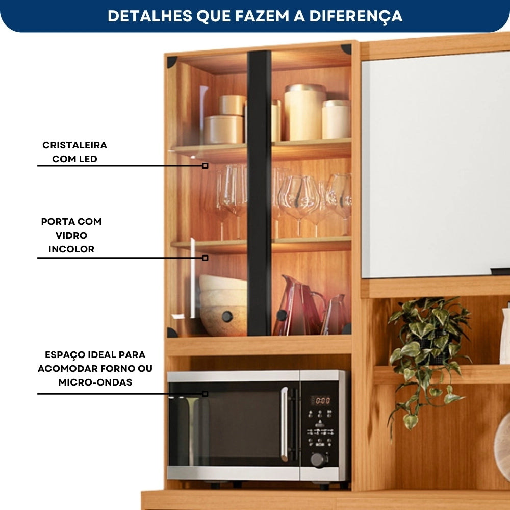 Armário de Cozinha Murano 7 Portas 2 Gavetas Poliman