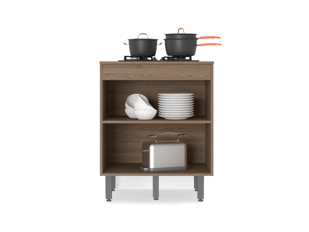 Balcão 70 para Cooktop 4 Bocas Barcelona Carvalho/Off White – POLIMAN - Móveis furniture