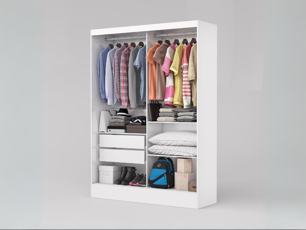 Guarda-Roupa Santiago c/ espelho 2 Portas e 2 Gavetas – Branco - Móveis furniture