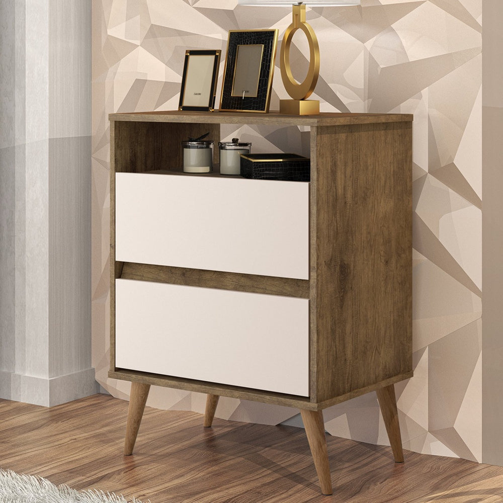 Criado Lotus 2G1N Jequitiba.Off White J A Moveis - Móveis furniture