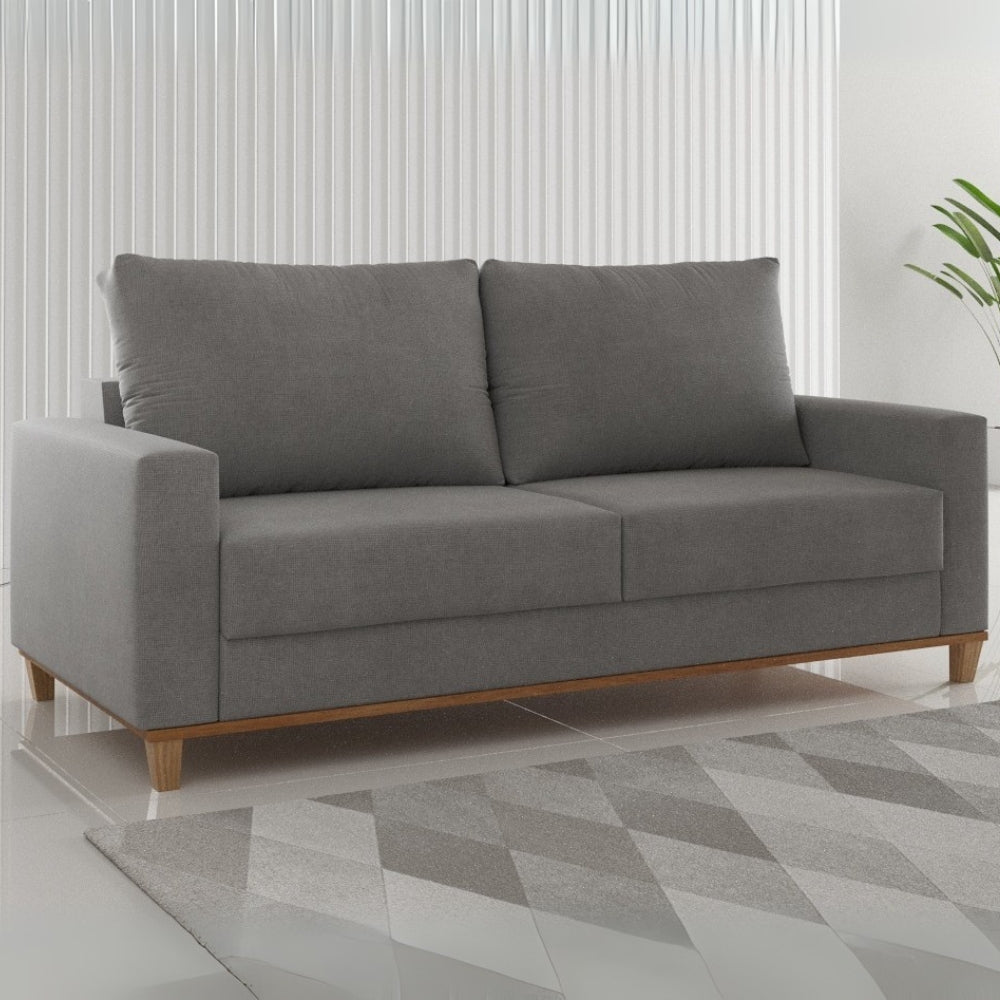 Sofá Living Palazo/Felícia 1,80 m Linho Inox – VIERO MÓVEIS