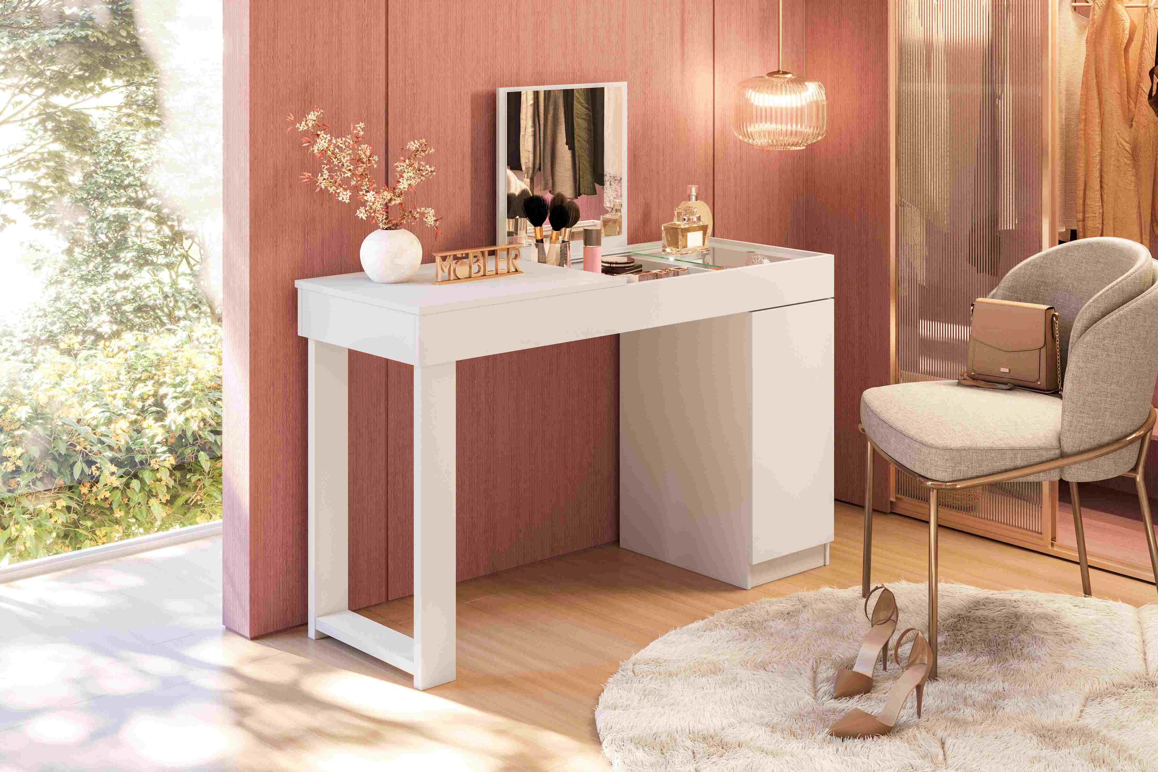 Escrivaninha Penteadeira Love Branco - Móveis furniture