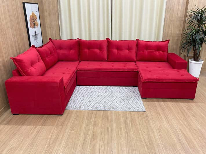 Sofá Canto Vermelho Leblon - Móveis furniture