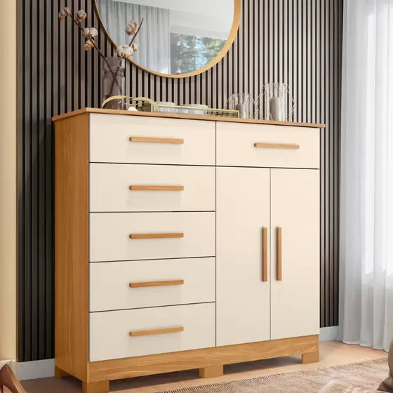 Cômoda Xangai 2 Portas 6 Gavetas Albatroz - Móveis furniture