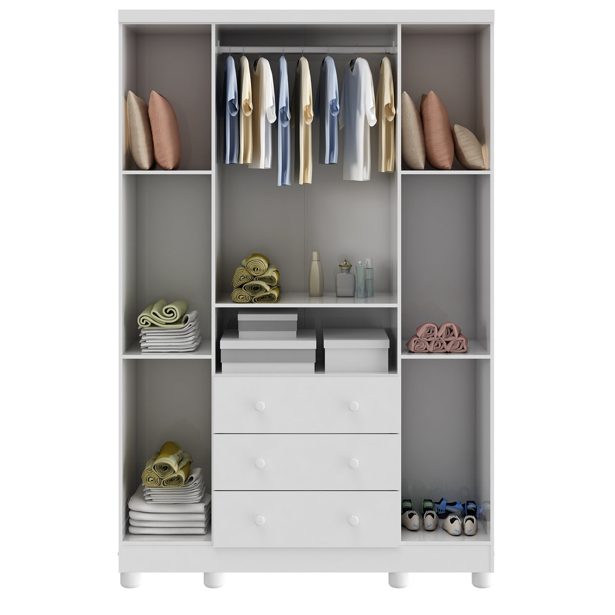 Guarda-Roupa 4 Portas Tedy Branco Brilho – PEROBA MÓVEIS