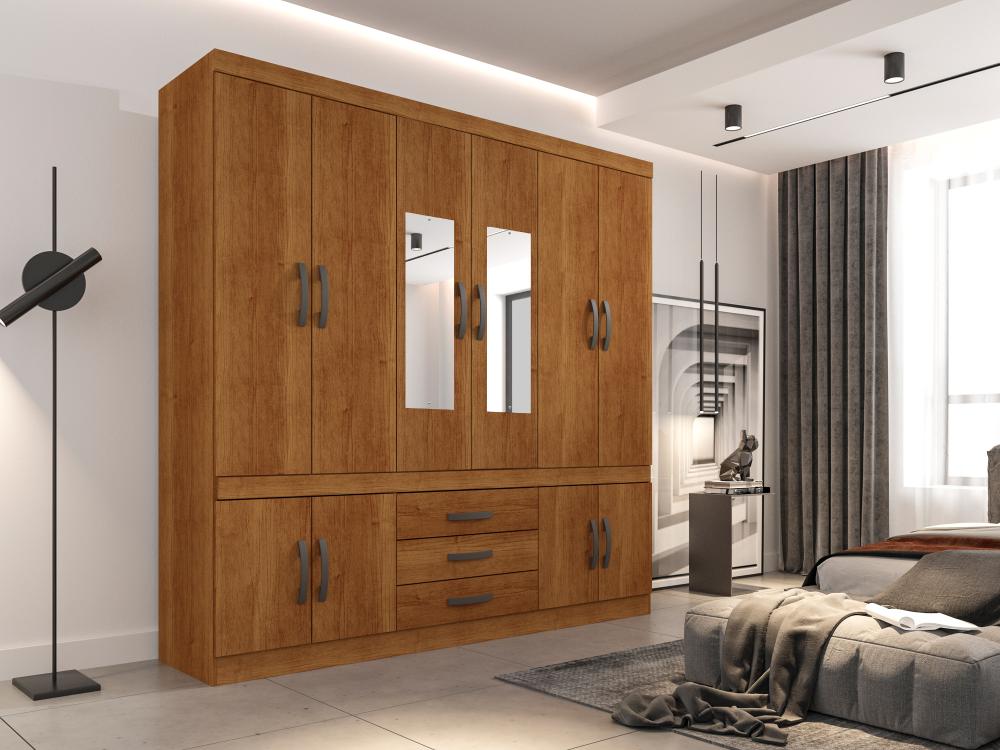 Roupeiro New Parma 10P3G c Esp e Pes Cinamomo - Móveis furniture