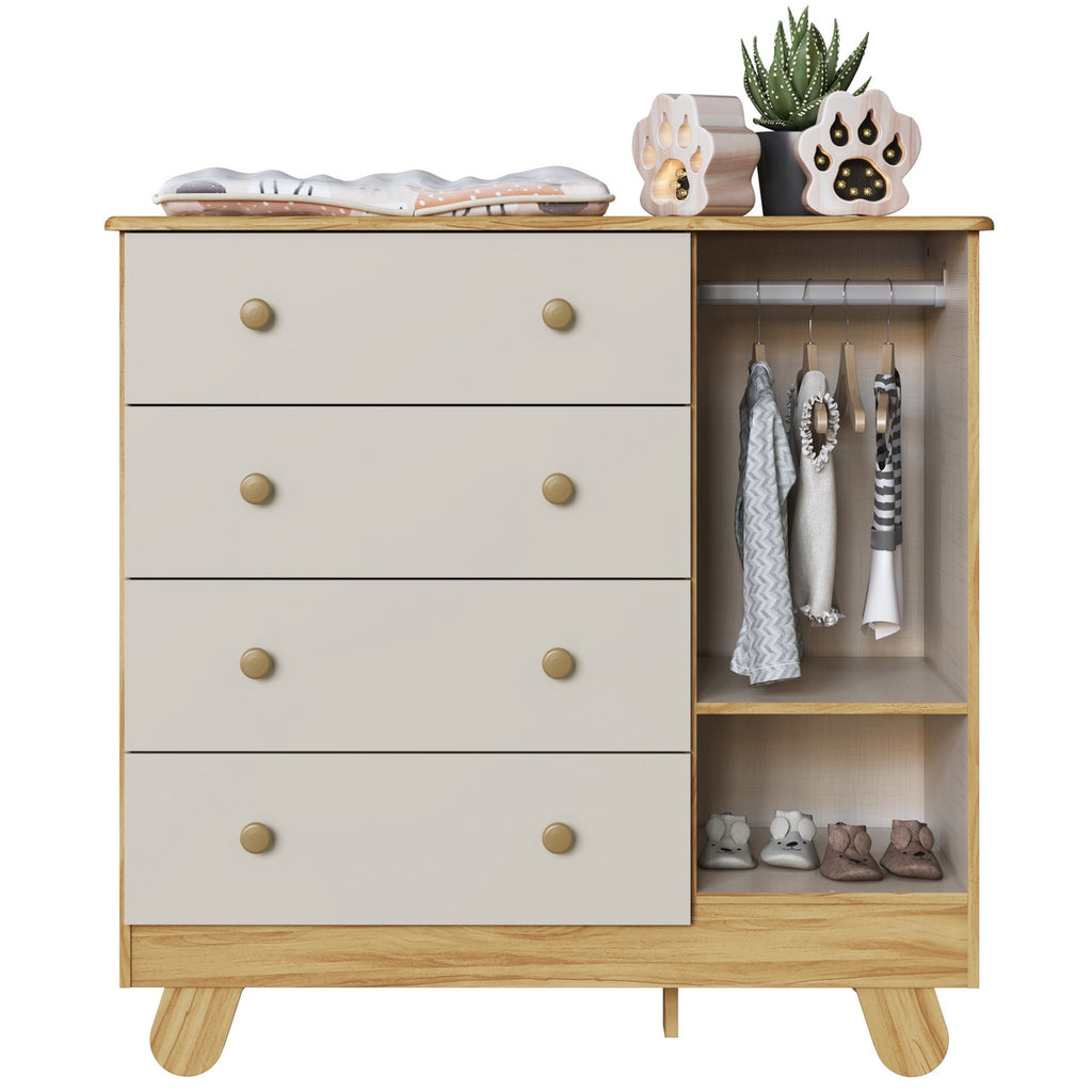 Cômoda Pingo Amêndoa/Off White – PEROBA MÓVEIS