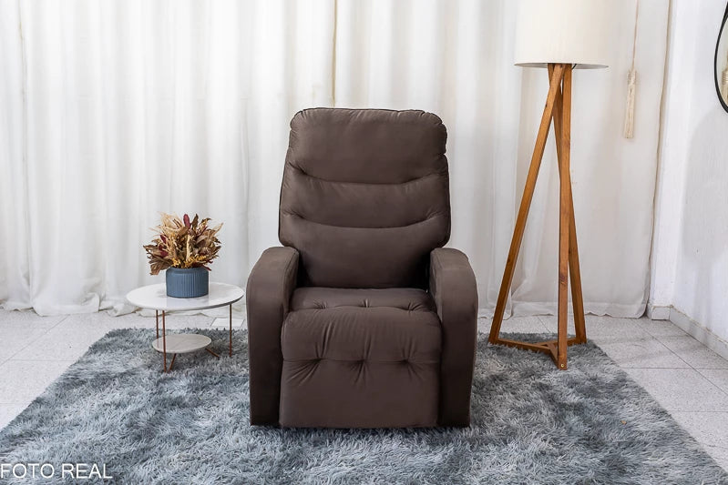 Poltrona Reclinável Punto Veludo Marrom - Móveis furniture