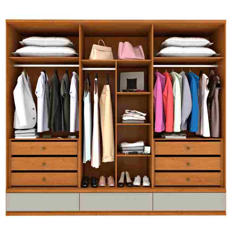 Guarda Roupa Esparta Casal 6 Portas 9 Gavetas cinamomo off Tcil