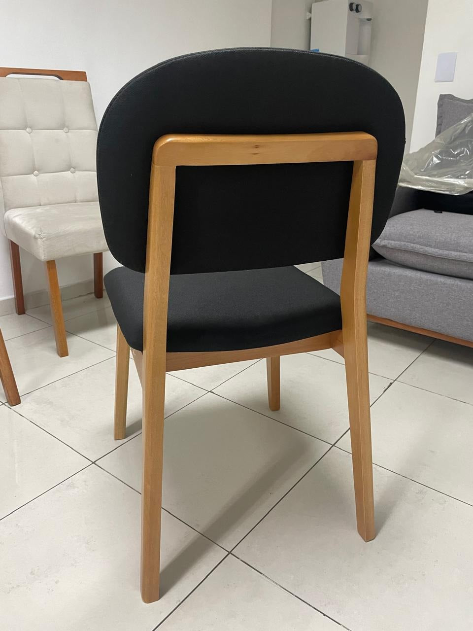 Kit 2 Cadeiras Gaya Mel/Linho Preto 09 – J SILVA MÓVEIS