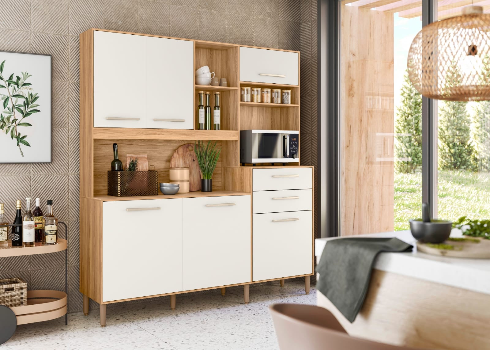 Kit Cozinha Salsa 6P2G Freijo.Off White Nicioli - Móveis furniture