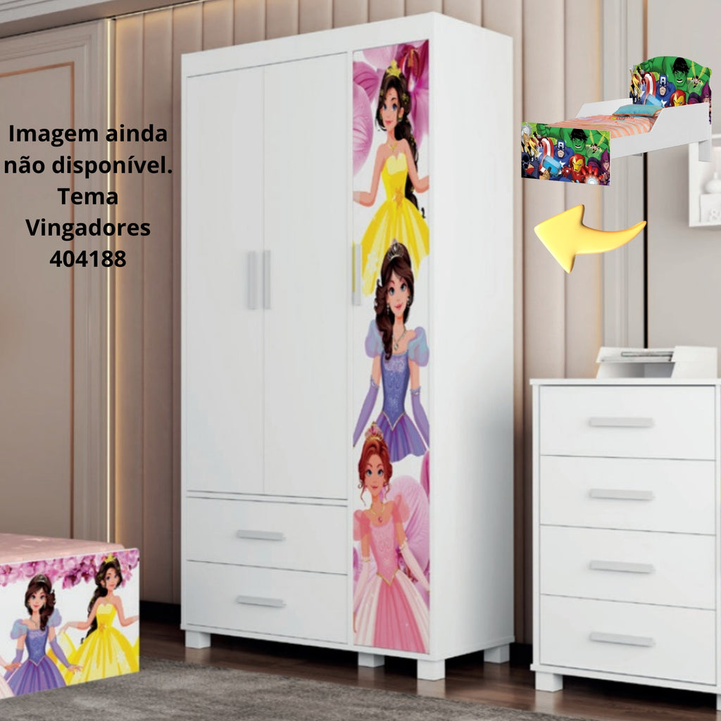 Guarda-Roupa 4 Portas Lívia 0,89 m (Menino) Vingadores 404188 – MADEC/VJ MÓVEIS