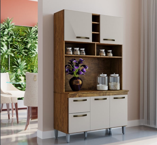 Kit Cozinha Milena Canela/Off White – BORSARI - Móveis furniture