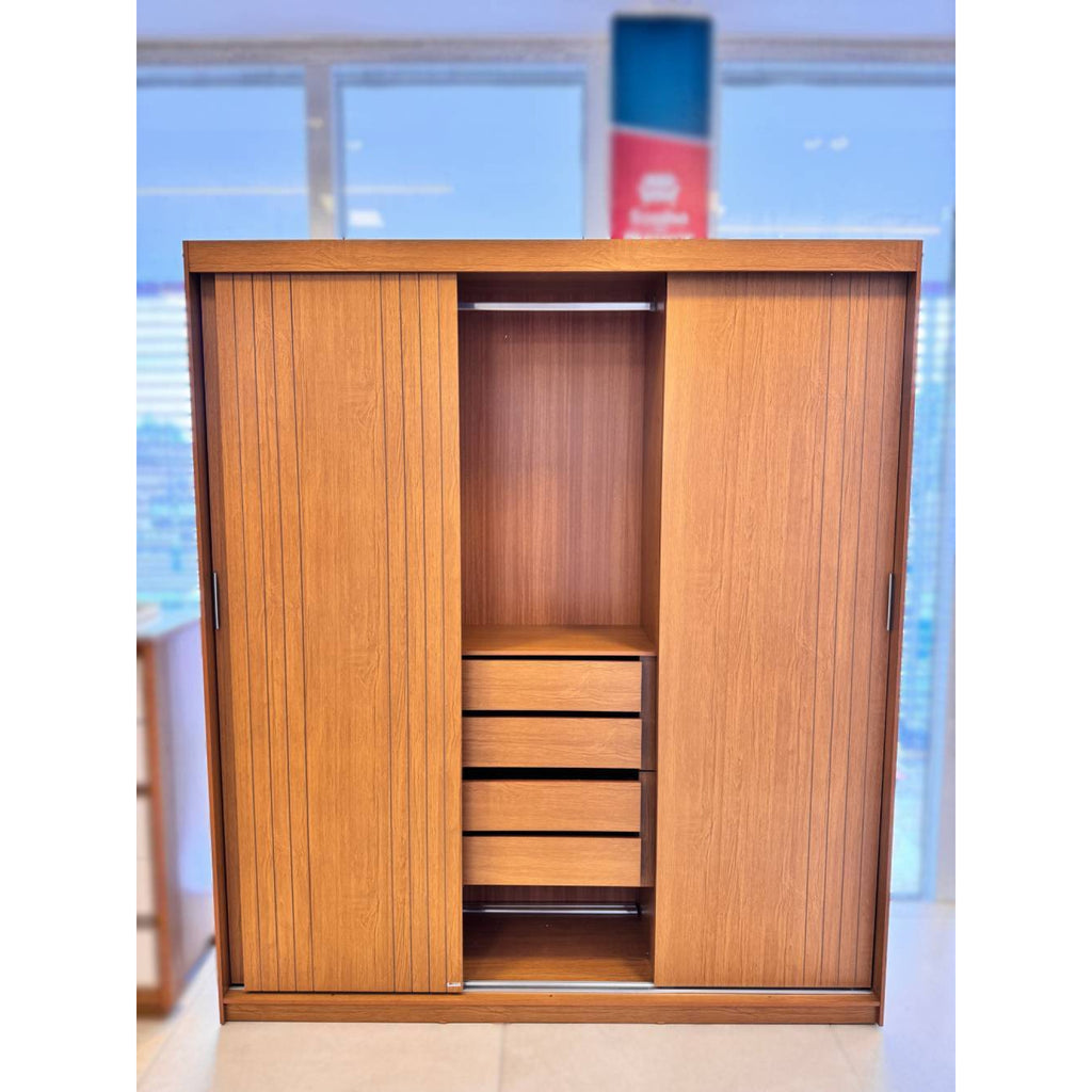 Guarda Roupa Oslo 3 Portas de Correr c/ 4 Gavetas - Rufato - Naturale