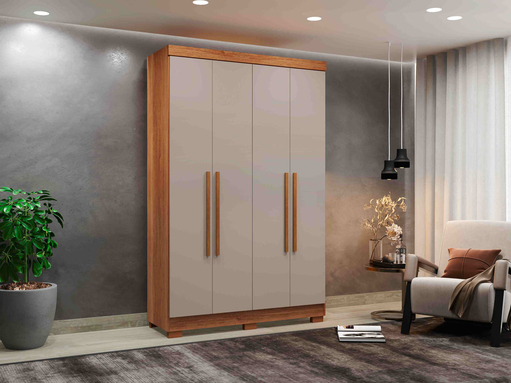 Roupeiro Recife 4P2G Cinamomo.Off White - Móveis furniture